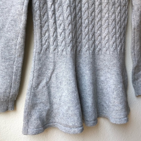 Neiman Marcus Cable knit Gray Peplum Sweater - S - Picture 4 of 11